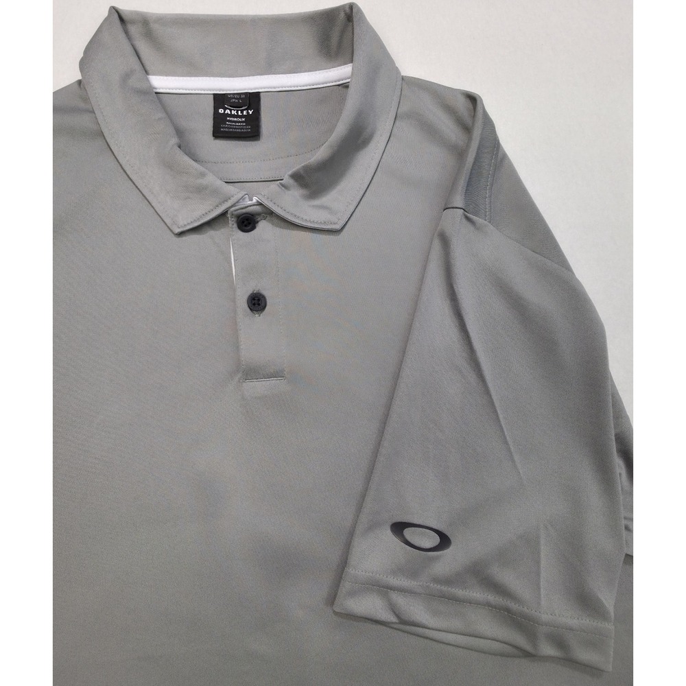 Oakley Hydrolix‎ Polo Shirt Mens M Gray White Lightweight Golf Limited Use